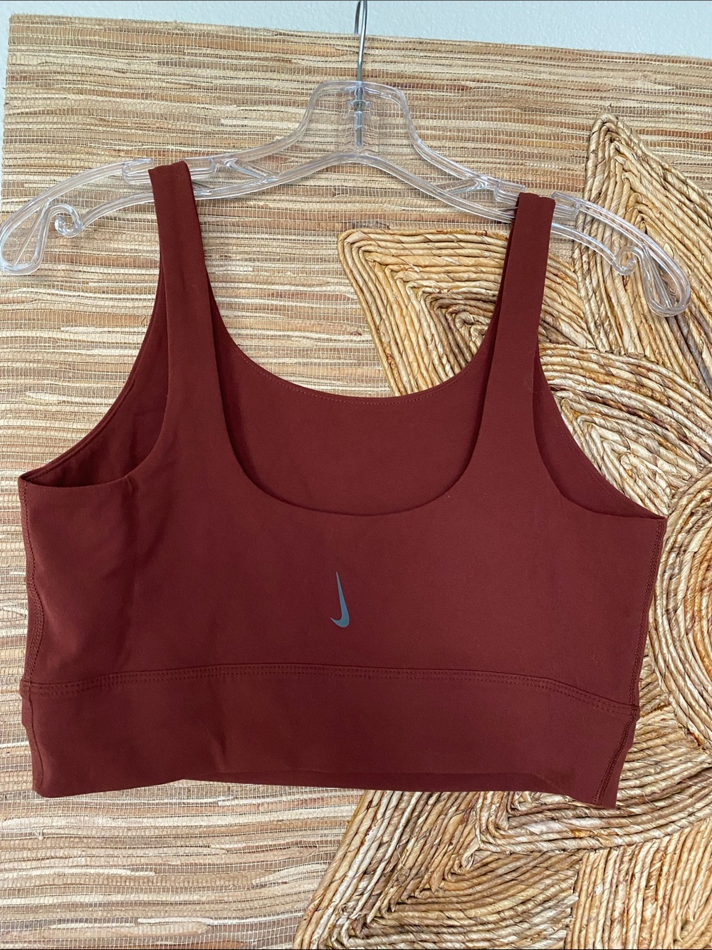 Nike Butter Soft Yoga Jog Bra Fitness Crop Tank Top Chestnut Brown NWOT M